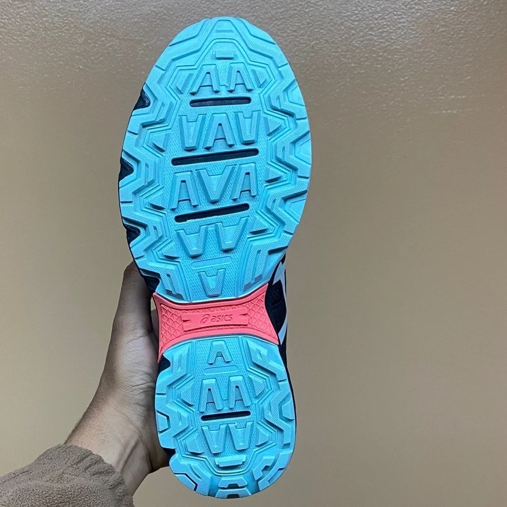 ASICS Gel-Venture 8 Trail Running Sneakers Black Clear Blue Coral Pink Size 10